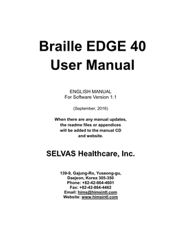 Braille EDGE 40 User Manual