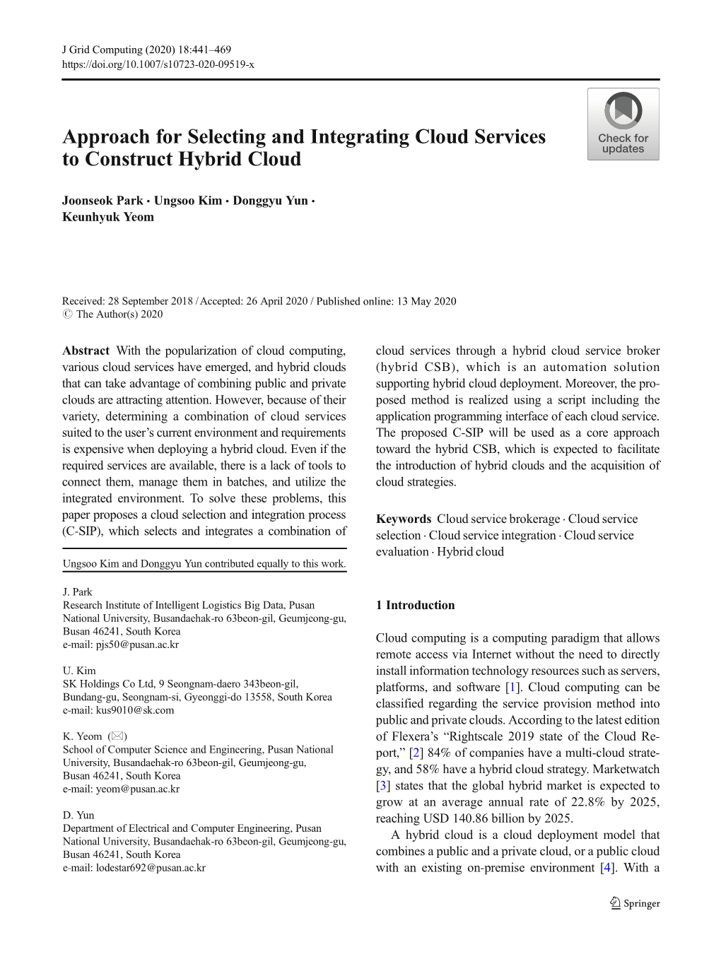 Approach for Selecting and Integrating Cloud Services to Construct Hybrid Cloud