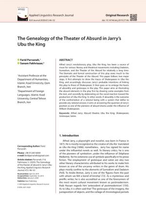 The Genealogy of the Theater of Absurd in Jarry's Ubu the King