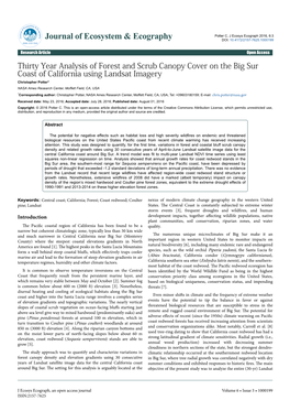 Thirty Year Analysis of Forest and Scrub Canopy Cover on the Big