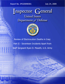 Review of Electrocution Deaths in Iraq: Part II – Seventeen Incidents Apart from Staff Sergeant Ryan D