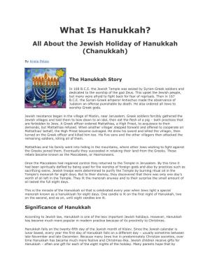 What Is Hanukkah? All About the Jewish Holiday of Hanukkah (Chanukkah)