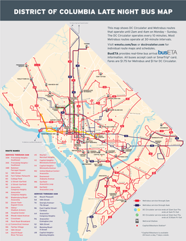 District of Columbia Late Night Bus Map