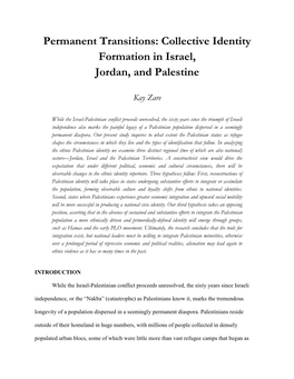 Collective Identity Formation in Israel, Jordan, and Palestine