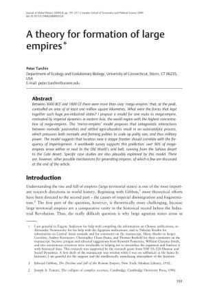 A Theory for Formation of Large Empires*