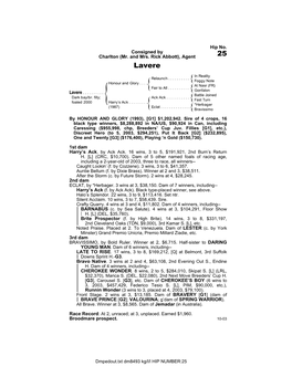 Consigned by Charlton (Mr. and Mrs. Rick Abbott), Agent 25 Lavere