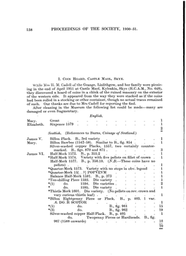 Proceedings of the Society, 2. Coin Hoard, Castle Maol