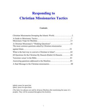 Responding to Christian Missionaries Tactics