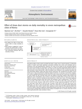 Effect of Asian Dust Storms on Daily Mortality in Seven Metropolitan Cities of Korea