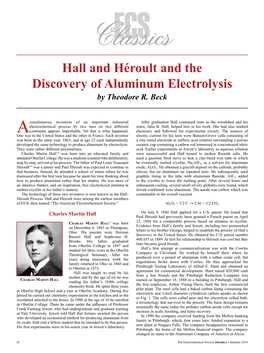 Hall and Héroult and the Discovery of Aluminum Electrolysis by Theodore R