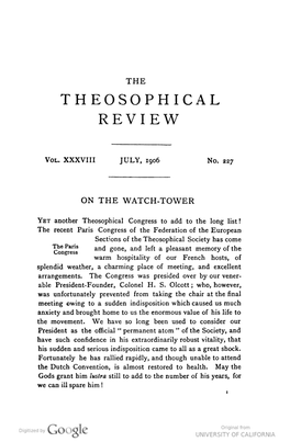 Theosophical Review V38 N227 Jul 1906