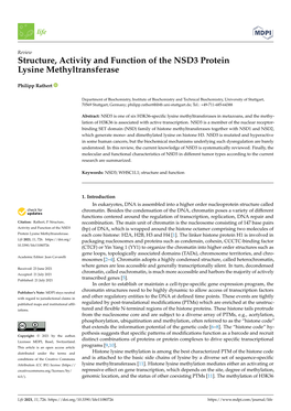 Structure, Activity and Function of the NSD3 Proteinlysine