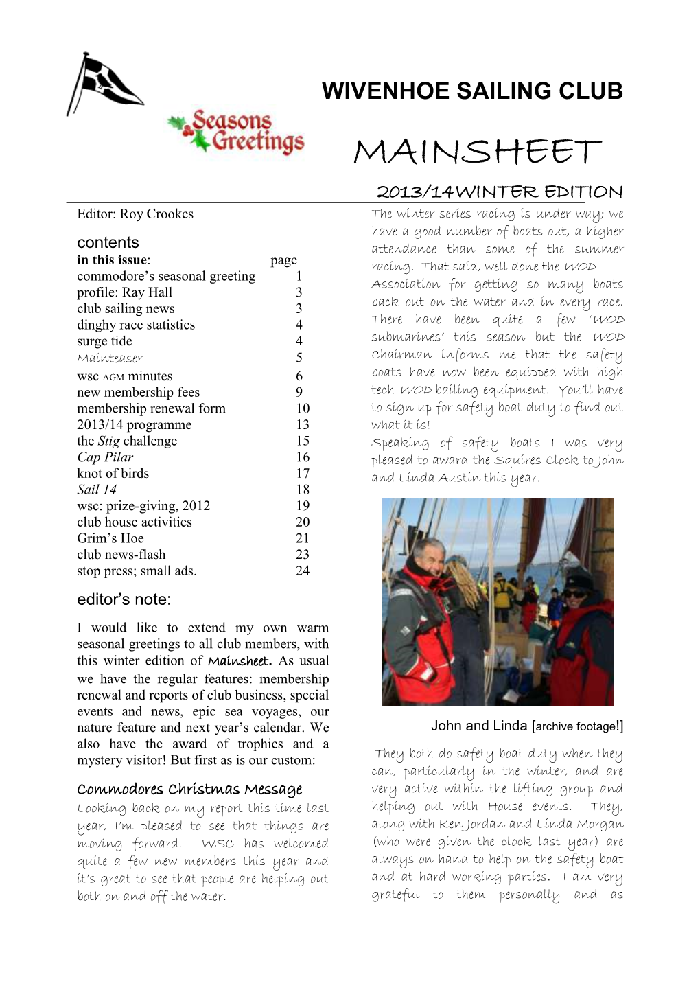 Mainsheet Winter 2013