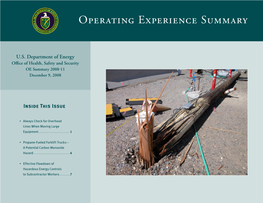 Operating Experience Summary 2008-11