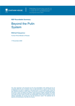 Beyond the Putin System