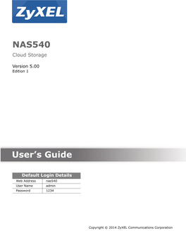 NAS540 User's Guide