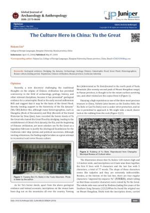 The Culture Hero in China: Yu the Great