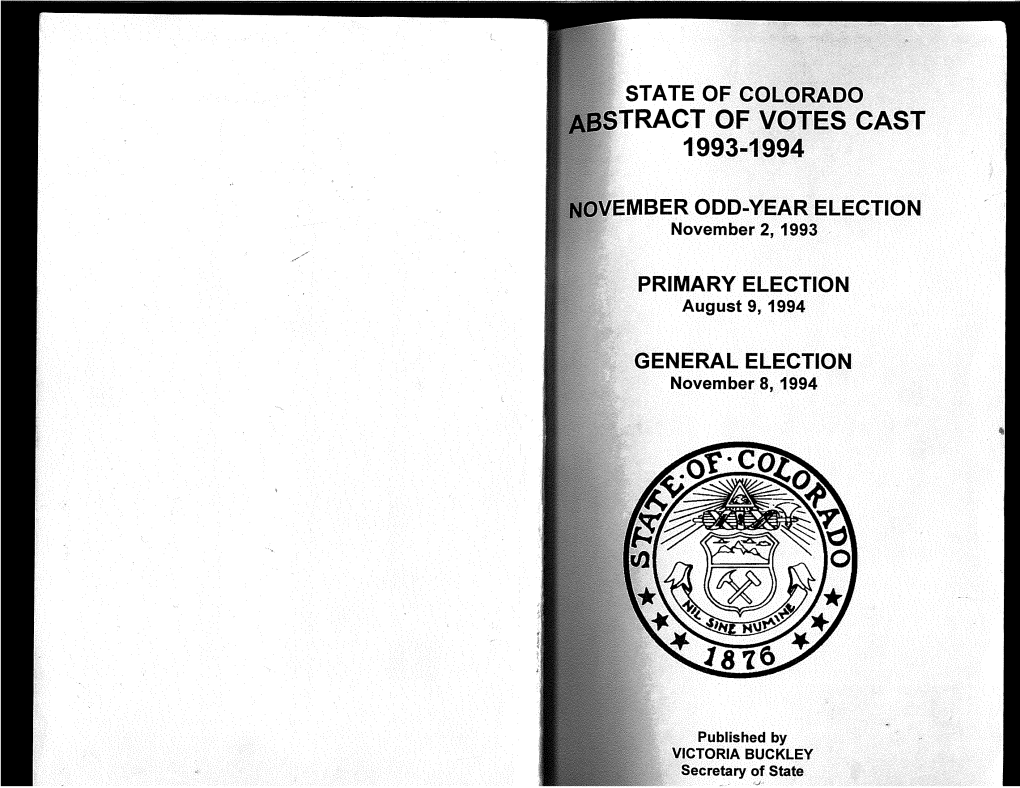 State Election Results, 1993