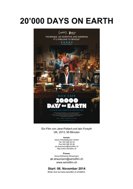 20'000 Days on Earth