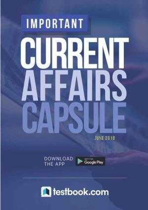 Current Affairs Capsule I June 2018 1