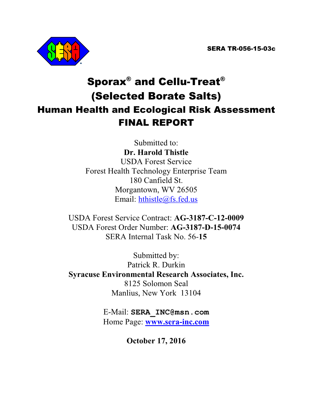 Borax by the Forest Service from 2000 to 2004