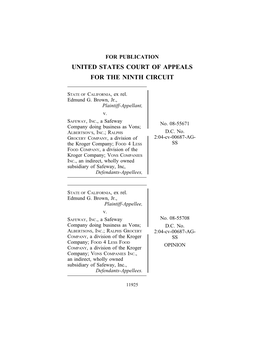 STATE of CALIFORNIA V. SAFEWAY, INC