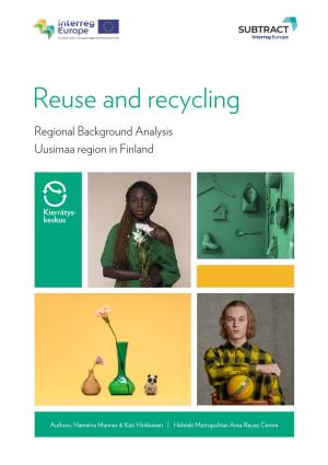 Reuse and Recycling Regional Background Analysis Uusimaa Region in Finland
