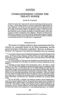 Commandeering Under the Treaty Power