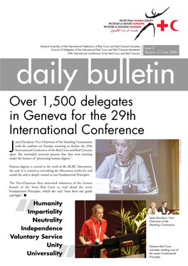Over 1,500 Delegates in Geneva for the 29Th International Conference