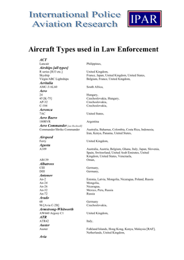 Aircraft Types Used in Law Enforcement