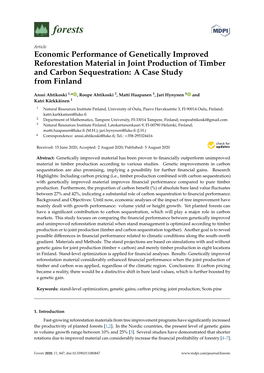 Economic Performance of Genetically Improved Reforestation Material in Joint Production of Timber and Carbon Sequestration: a Case Study from Finland