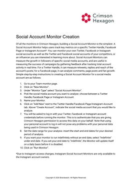 Social Account Monitor Creation