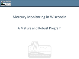 Mercury Monitoring in Wisconsin