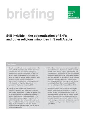 The Stigmatization of Shi'a and Other Religious Minorities in Saudi Arabia
