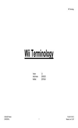 Wii Terminology