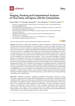 Imaging, Tracking and Computational Analyses of Virus Entry and Egress with the Cytoskeleton