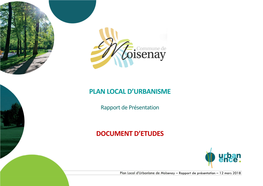 Plan Local D'urbanisme Document D'etudes