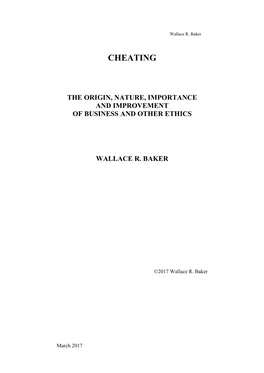 [Baker] 2017 Cheating 9. DOES ETHICAL CONDUCT PAY?.Pdf