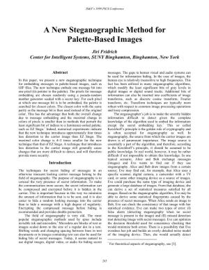 A New Steganographic Method for Palette-Based Images
