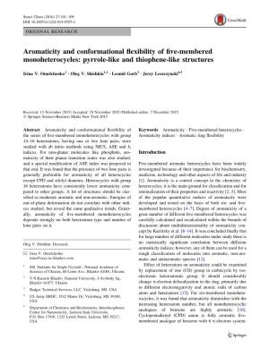 Aromaticity and Conformational Flexibility of Five-Membered