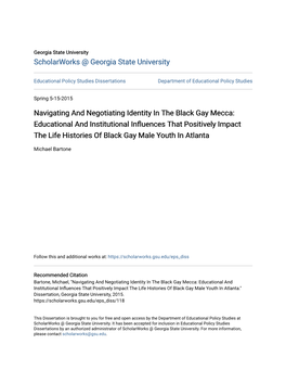Navigating and Negotiating Identity in the Black