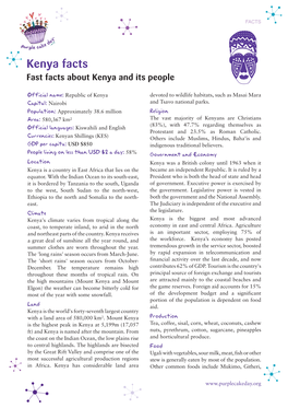 Kenya Facts Fast Facts About Kenya and Its People