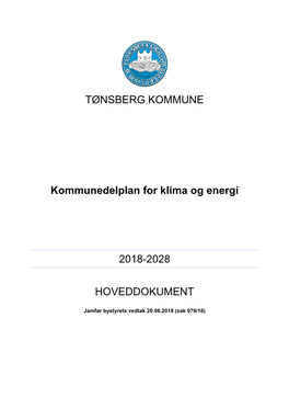 Kommunedelplan for Klima Og Energi 2018-2028