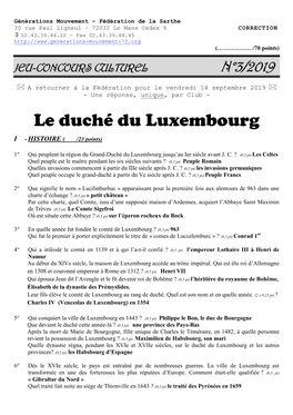 Le Duché Du Luxembourg