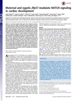 Maternal and Zygotic Zfp57 Modulate NOTCH Signaling in Cardiac Development
