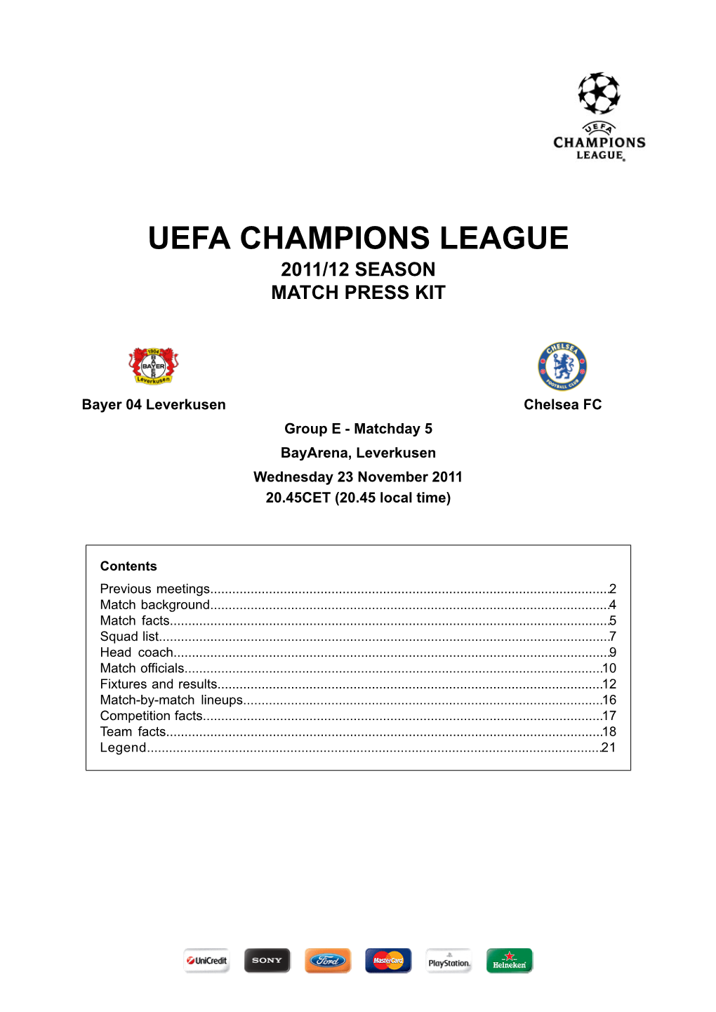 Leverkusen V Chelsea