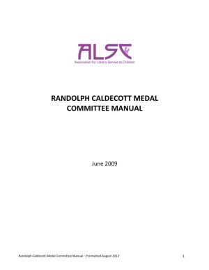 Randolph Caldecott Medal Committee Manual