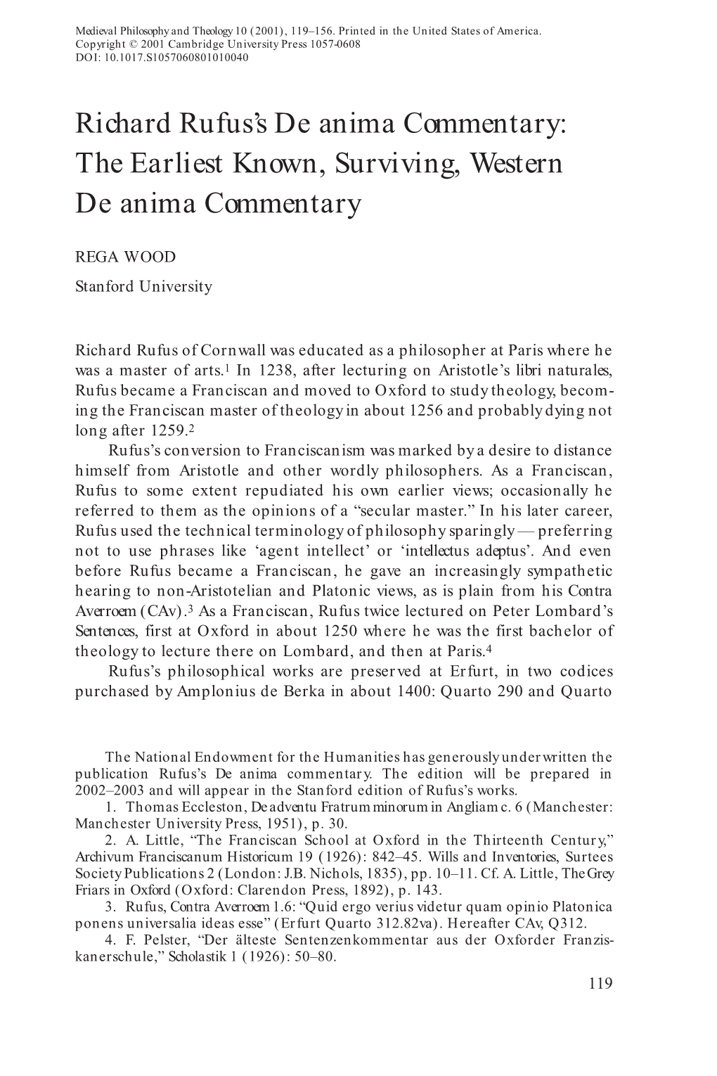 The Earliest Known, Surviving, Western De Anima Commentary