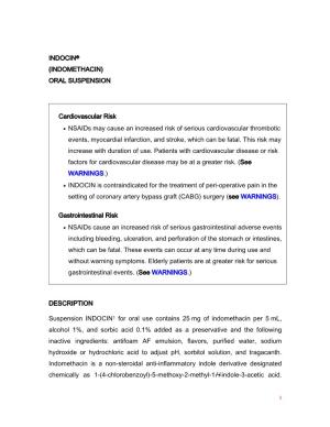 Indocin® (Indomethacin) Oral Suspension