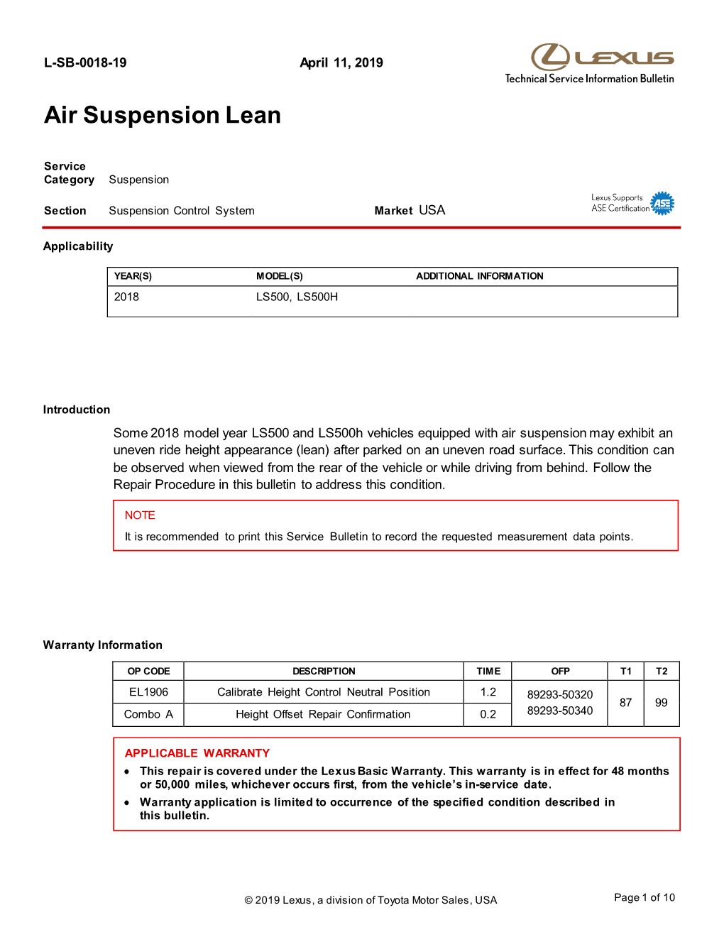 Air Suspension Lean